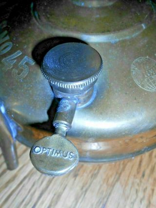 Vintage unrestored Brass Optimus 45 Kerosene Stove Made In Sweden no damage 3