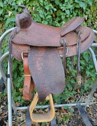 11.  5 " Vintage Leather Western Youth/pony Saddle