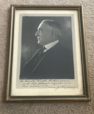President Warren G.  Harding Harris & Ewing Photo Signed - Framed - To A Senator