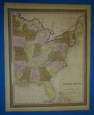 1849 S A Mitchell Universal Atlas Map United States Antique & Authentic