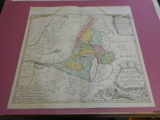 100 Large Palaestina Map By Homann C1750 Colour