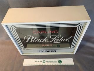 Vintage 70 ' s Carling BLACK LABEL Fiber Optic TV Beer Sign Motion Light - 2