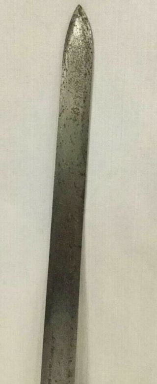 Antique European Masonic Short Sword Stiletto Dagger Castle Motif Gilded 3