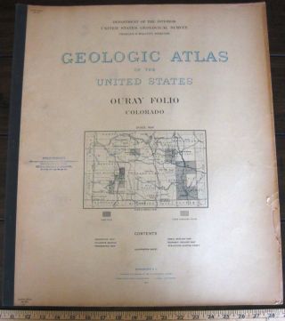Usgs Geologic Atlas 153 Ouray Folio 1907 By Cross San Juan Mtns Colo Mining