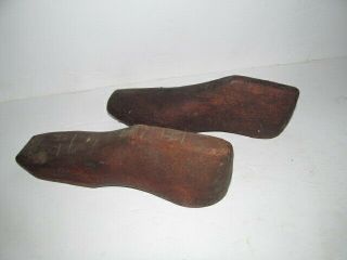 Vintage Antique Primitive Wooden Shoe Forms Great Patina