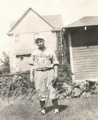 Young Man In " Bogota F.  D.  " Baseball Uniform In Jersey Old Sports Photo