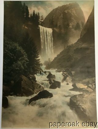 Ca1915 Vernal Falls Yosemite Large Hand - Colored W.  E.  Worden Photo
