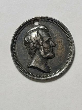877 - AL 1864 - 70 Silver Abraham Lincoln Political Campaign Token Silver 3