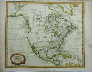 Antique Map Of North America By James Barlow 1806
