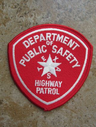 Obsolete Tx Dps Texas Department Of Public Safety Highway Patrol Patch White Red