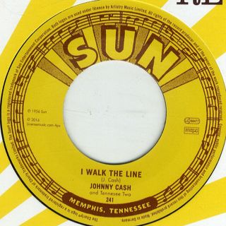 Johnny Cash 7 " I Walk The Line / Get Rhythm Sun Records Remastered Vinyl Unplaye