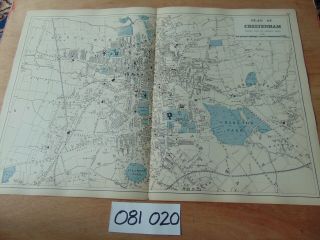 19th Century 1889 Antique Bacon Map Plan Of Cheltenham 69
