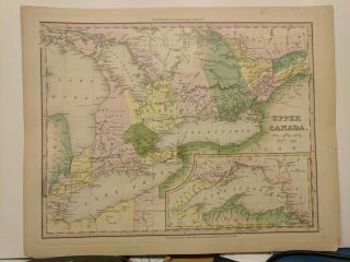 1843 Tanner: Map Of Upper Canada,  Ontario,  Lake Superior