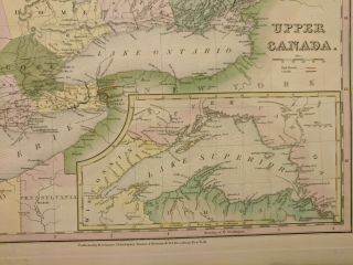 1843 Tanner: Map of Upper Canada,  Ontario,  Lake Superior 2