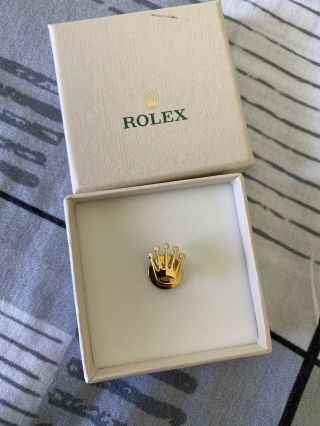 Rare Gold Plated Rolex Crown Lapel Pin