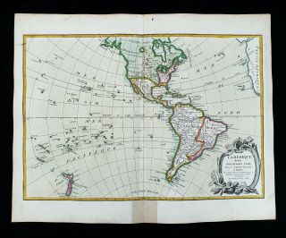 1785 Zannoni - Rare Map America North & South,  United States,  Usa,  Canada Mexico