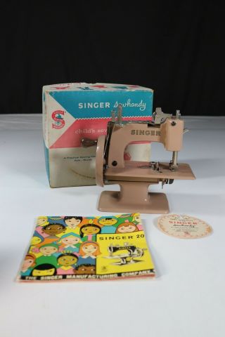 Vtg Singer Childs Sewhandy Hand Crank Sewing Machine No.  20 W/ Box
