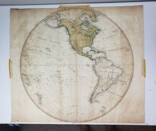 Herman Moll Map Of The Western Hemisphere Circa 1802 Antique 23 X 26