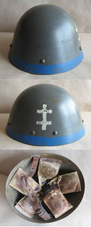 Wwii Czechoslovak Steel Helmet Model 1932 With Slovakian Insignia – Very Rare