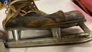 Antique Brown Leather Ice Skates 3