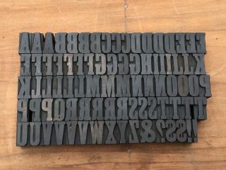 Antique Vtg Hamilton Clarendon Wood Letterpress Print Type Block A - Z Letters Set