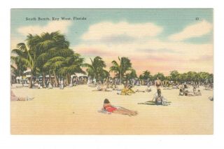South Beach Key West Florida Vintage Postcard Af197