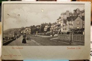 1910 Esplanade,  Sandown,  Isle Of Wight Uk,  Rare Hold - To - Light Vintage Postcard