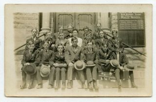 2 Vintage Photo Group Of Dapper School Boys In Suits & Hats Snapshot