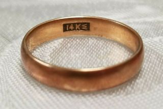 Vintage 14k Solid Gold Wedding Ring Size 8 Us