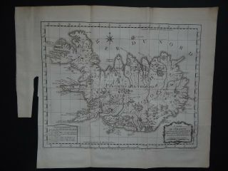 1759 Bellin Atlas Map Iceland - Carte De L 