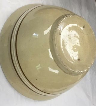 Antique 19th Century Stoneware Yellow Ware 12.  5” Bowl 2