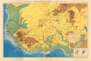 French West Africa.  Afrique Occidentale Française.  Plan Of Niger Floods 1938 Map