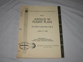 Authentic Nasa Apollo 10 Flight Plan As - 505 / Csm - 106 / Lm - 4 April 1969