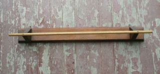 Antique Primitive Hand Made Wooden Towel Rack 25.  5 " Wide - Wall Mounted