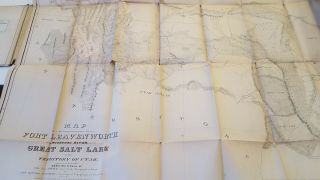 Rare Stansbury Atlas Map of the Great Salt Lake Utah & Area from Leavenworth 2