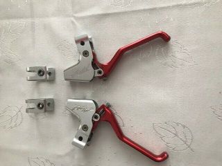 Vintage Avid Speed Dial Ultimate Brake Levers anodized Red,  Mountain bike,  MTB 2