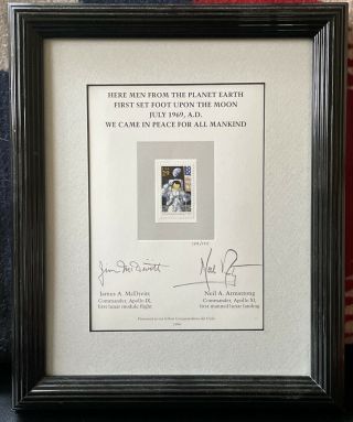 Framed Neil Armstrong And James Mcdivitt Autographs