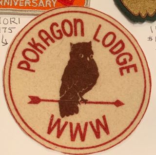 Oa Lodge 110 Pokagon 110r1 Rare Felt Round Patch