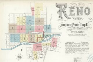 Reno,  Nevada Sanborn Map© Sheets 18 Maps Made In 1899 On A Cd In Full Color