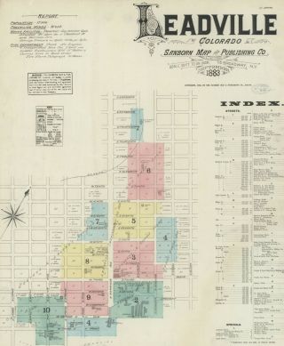 Leadville,  Colorado Sanborn Map©sheets 11 Maps Made In 1883