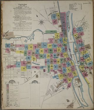 Albany,  Ny,  York Sanborn Map© Sheet 67 1892 Enhanced By Seller In Color