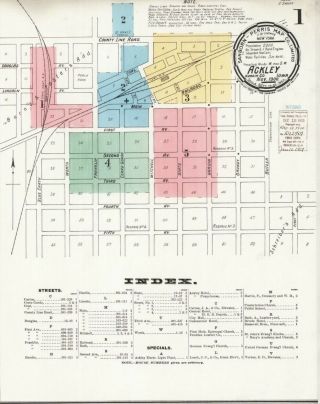 Ackley,  Iowa Sanborn Map© Sheets 26 Map Sheets 1883 To 1916 In Full Color