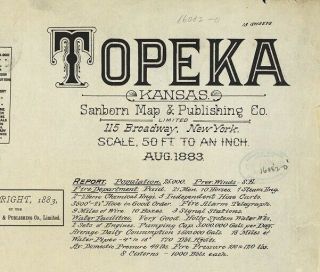 Topeka,  Kansas Sanborn Map© Sheets With 28 Maps On A Cd 1883,  1885 In Color