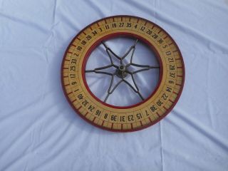 Vintage Wooden Carnival Gaming Wheel Of Chance Double Sided 25  Round