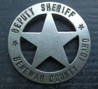 Fun Old Antique Obsolete Deputy Sheriff Badge Benewah County Idaho Id History Nr