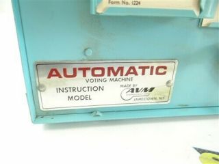AUTOMATIC VOTING MACHINE INSTRUCTIONAL MODEL AVM CORP VINTAGE 70 ' S 4