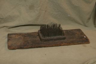Primitive Antique Late 18th Early 19th C Flax Comb Hatchel Tool Lancaster County