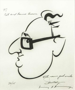 A Limited Edition Caricature Of Henry Kissinger Autographed To Gov.  Pat Brown