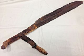Antique Vintage 31” Hay Knife Or Ice Saw Old Primitive Farm Tool