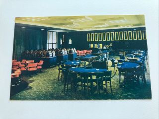 Vintage Chrome Postcard - - Nevada - - Las Vegas - - Flamingo Hotel - The Gaming Room Slots